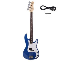 Z ZTDM Electric Bass Guitar Full Size 4 String Exquisite Burning Fire Style Electric Bass for Ad ...