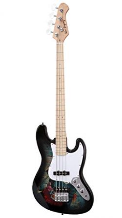 Electric Bass Guitar with Magical Graphic – Jazz Bass Type with Hard Canadian Maple Neck ( ...