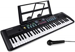 CHUYANG 61 Keys Keyboard Piano, Electronic Digital Piano with Built-In Speaker, Microphone, Shee ...