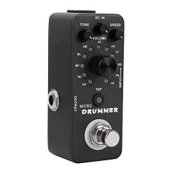 Drum Machine, Tap Tempo Control Micro Drummer Digital Drum Machine Effect Pedal