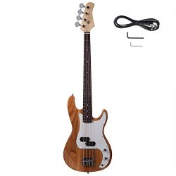 Z ZTDM Electric Bass Guitar Full Size 4 String Exquisite Burning Fire Style Electric Bass for Ad ...