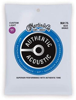 Martin Authentic Acoustic Guitar Strings, Superior Performance Extra Custom Light