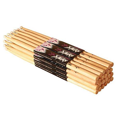 On Stage 5A Maple Drum Sticks – (Nylon Tip, 12 Pak) (12 Pack) (Nylon Tip)