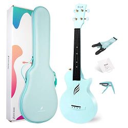 Enya Concert Ukulele Nova U 23” Carbon Fiber Travel Ukulele with Beginner Kit includes onl ...