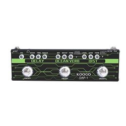 Koogo Guitar Multi-Effect Pedal Delay Ocean Verb Distortion 3-in-1 Series Analog Digital Mingle  ...