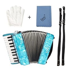 ammoon 22-Key 8 Bass Piano Accordion with Straps Gloves Cleaning Cloth Educational Music Instrum ...