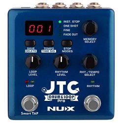 NUX JTC PRO Drum Loop PRO Dual Switch Looper Pedal 6 hours recording time 24-bit and 44.1 kHz sa ...