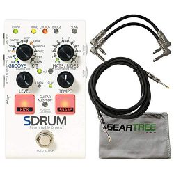 Digitech SDRUM Strummable Drums Automatic Drummer Pedal w/ Cloth and 4 Cables