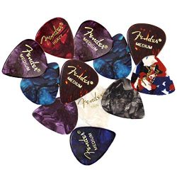 Fender Premium Picks Sampler – 12 Pack Includes Thin, Medium & Heavy Gauges (Austin Ba ...