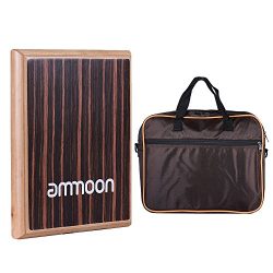 ammoon Compact Travel Box Drum Cajon Flat Hand Drum Percussion Instrument with Adjustable String ...