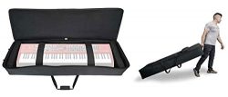 Rockville 61 Key Keyboard Case w/Wheels+Trolley Handle For NORD C2 Combo Organ