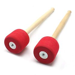 Gonioa HUELE 13 Inches Red Foam Mallet Drum Mallets Sticks Drumstick Instrument