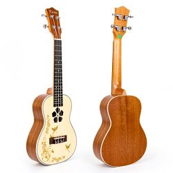 Ukulele 23 Inch Concert Acoustic Ukelele Hawaii Guitar Solid Spruce Uke (MI0714)