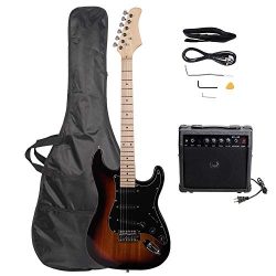 LAGRIMA 39″ Full Size Beginner Electric Guitar Starter Kit with Amplifier, Power Cord, Gui ...