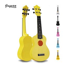 Soprano Ukulele Hawaiian Guitar Musical Instrument with Nylon Strings for Students Beginners Kid ...