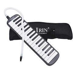 Baisidai 32 Key Piano Style Melodica With Box Organ Accordion Mouth Piece Blow Key Board (Black)