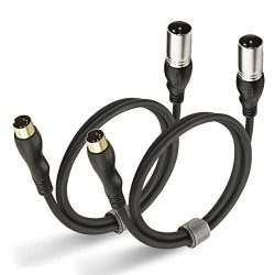 EBXYA MIDI to XLR Adapter Cable – MIDI 5-PIN DIN Male to XLR 3-Pin DIN Male Cable 3 Feet 2 ...