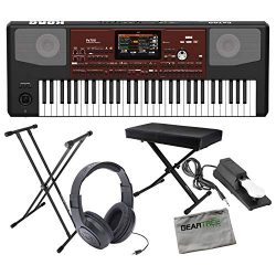 Korg PA700 Professional Arranger Series Keyboard w/Sustain Pedal, Stand, Headph