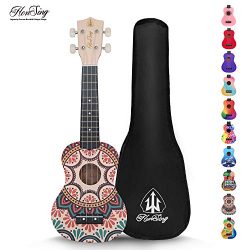 Honsing Kids Ukulele,Soprano Ukulele Beginner,Hawaii kids Guitar Uke Basswood 21 inches with Gig ...