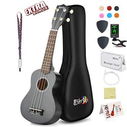 Soprano Ukulele Beginner Pack-21 Inch w/Gig Bag Fast Learn Songbook Digital Tuner All in One Kit